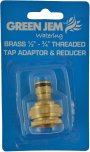 Green Jem Brass 3/4-1/2 BSP Threaded Tap Adaptor