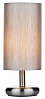 Dar Tico Touch Table Lamp Satin Chrome with Grey Shade