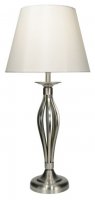 Dar Bybliss Table Lamp Satin Chrome with Byb1133 Cream Shade