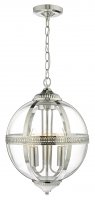 Dar Vanessa 3 Light Pendant Polished Nickel / Clear