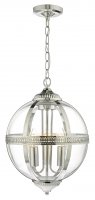 Dar Vanessa 3 Light Pendant Polished Nickel / Clear